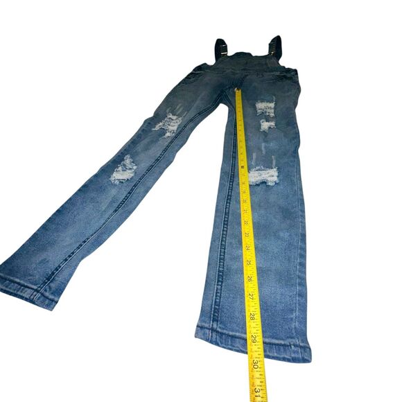 VULCANN Pants Mens 34” Medium Faded Blue Denim Overall Distressed - Picture 9 of 10